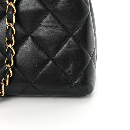 Chanel Lambskin Quilted Shopping Tote Black 13 of 16