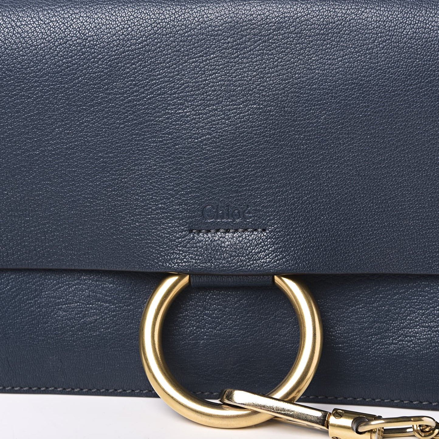 Goatskin Small Faye Shoulder Bag Denim Blue