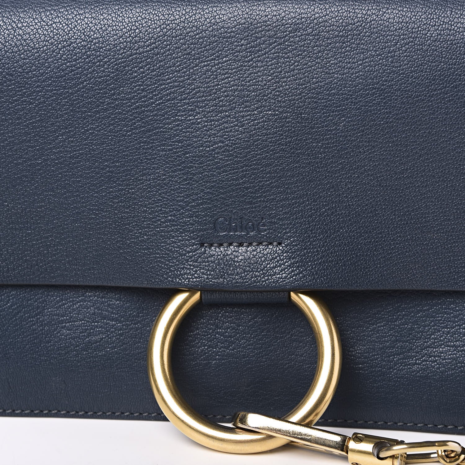 Chloe Goatskin Small Faye Shoulder Bag Denim Blue 11 of 11