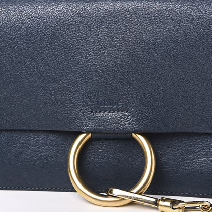 Chloe Goatskin Small Faye Shoulder Bag Denim Blue 11 of 11