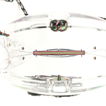 Chanel Plexiglass Iridescent Chain Fringe CC Clutch Clear 4 of 8