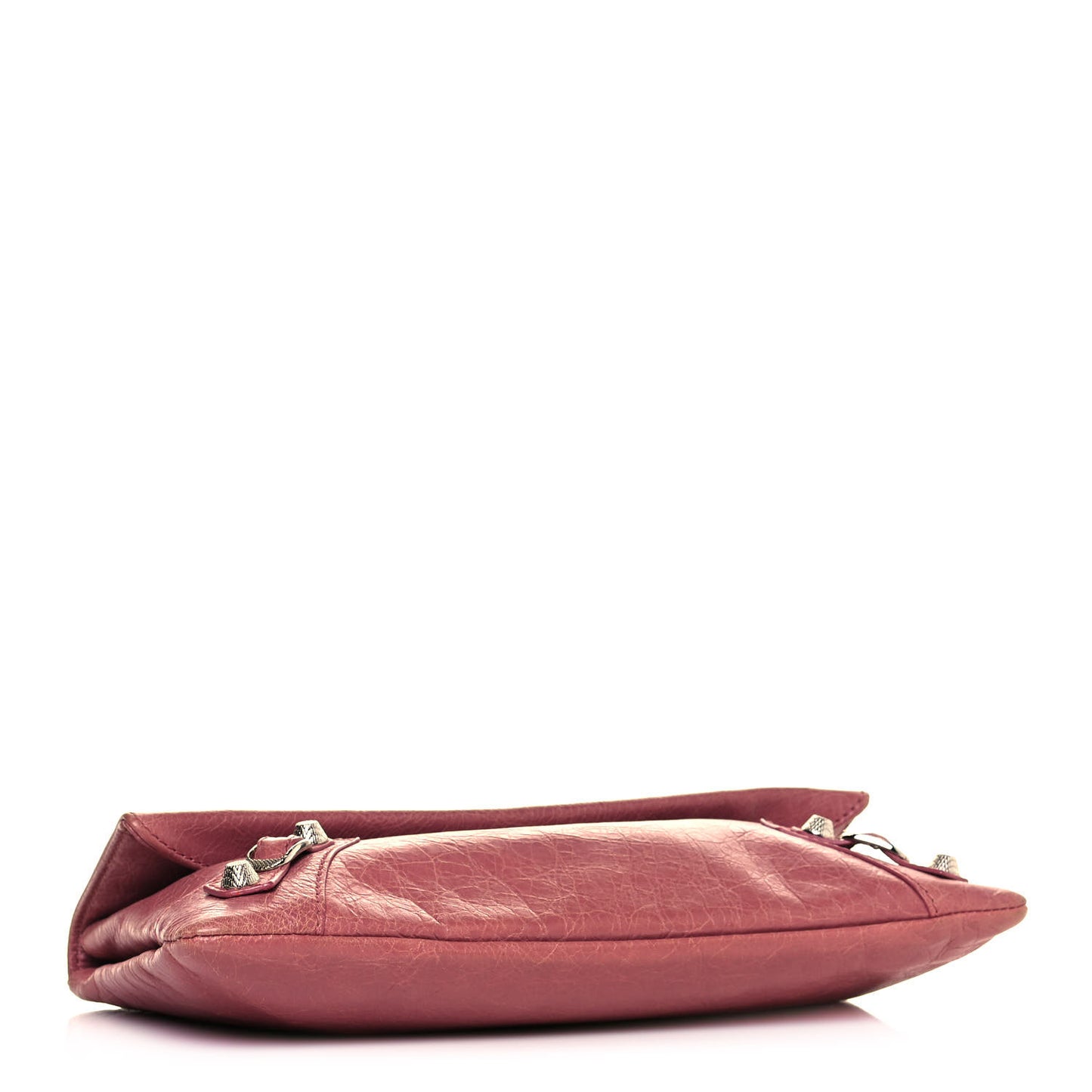 Agneau Giant 12 Silver Hardware Envelope Clutch Rose Bruyere