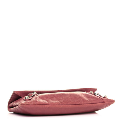 Balenciaga Agneau Giant 12 Silver Hardware Envelope Clutch Rose Bruyere 4 of 9