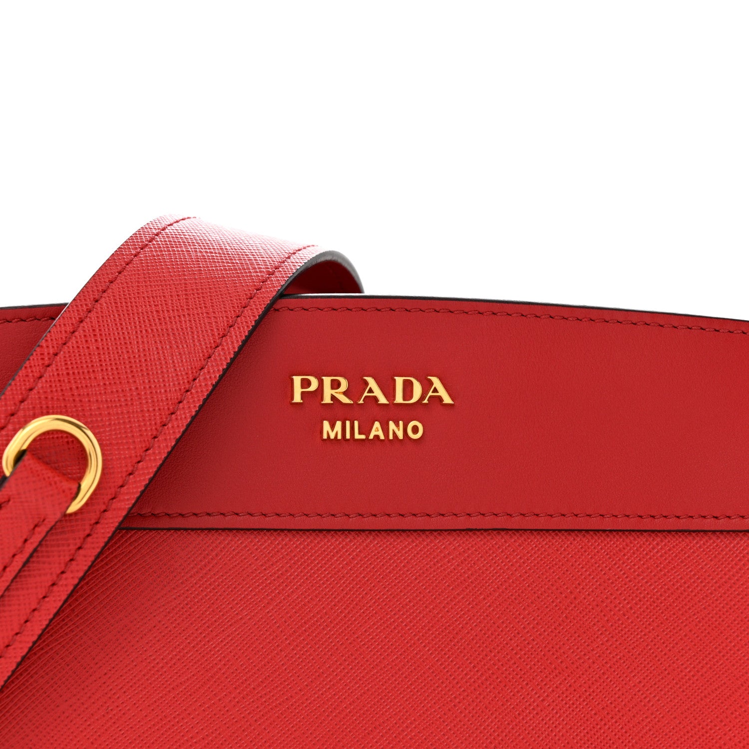 Prada Saffiano City Calfskin Esplanade Crossbody Bag Rosso 7 of 12