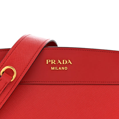 Prada Saffiano City Calfskin Esplanade Crossbody Bag Rosso 7 of 12