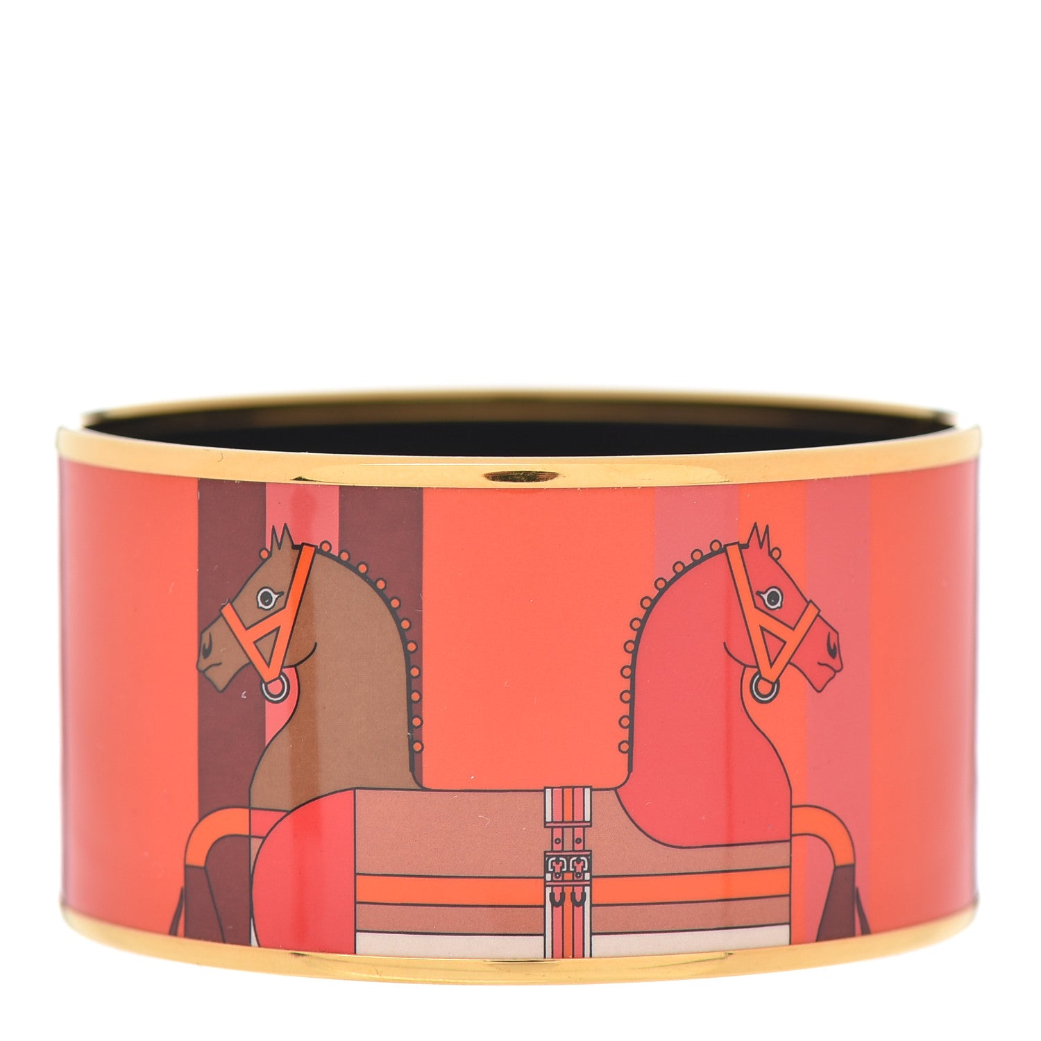 Hermes Enamel Printed Nouveau Rocabar Extra Wide Bracelet 65 3 of 4