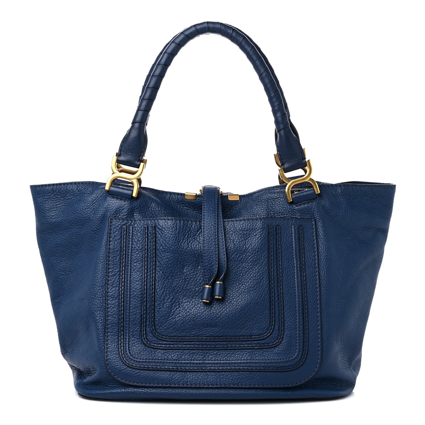 Calfskin Large New Marcie Tote Royal Navy