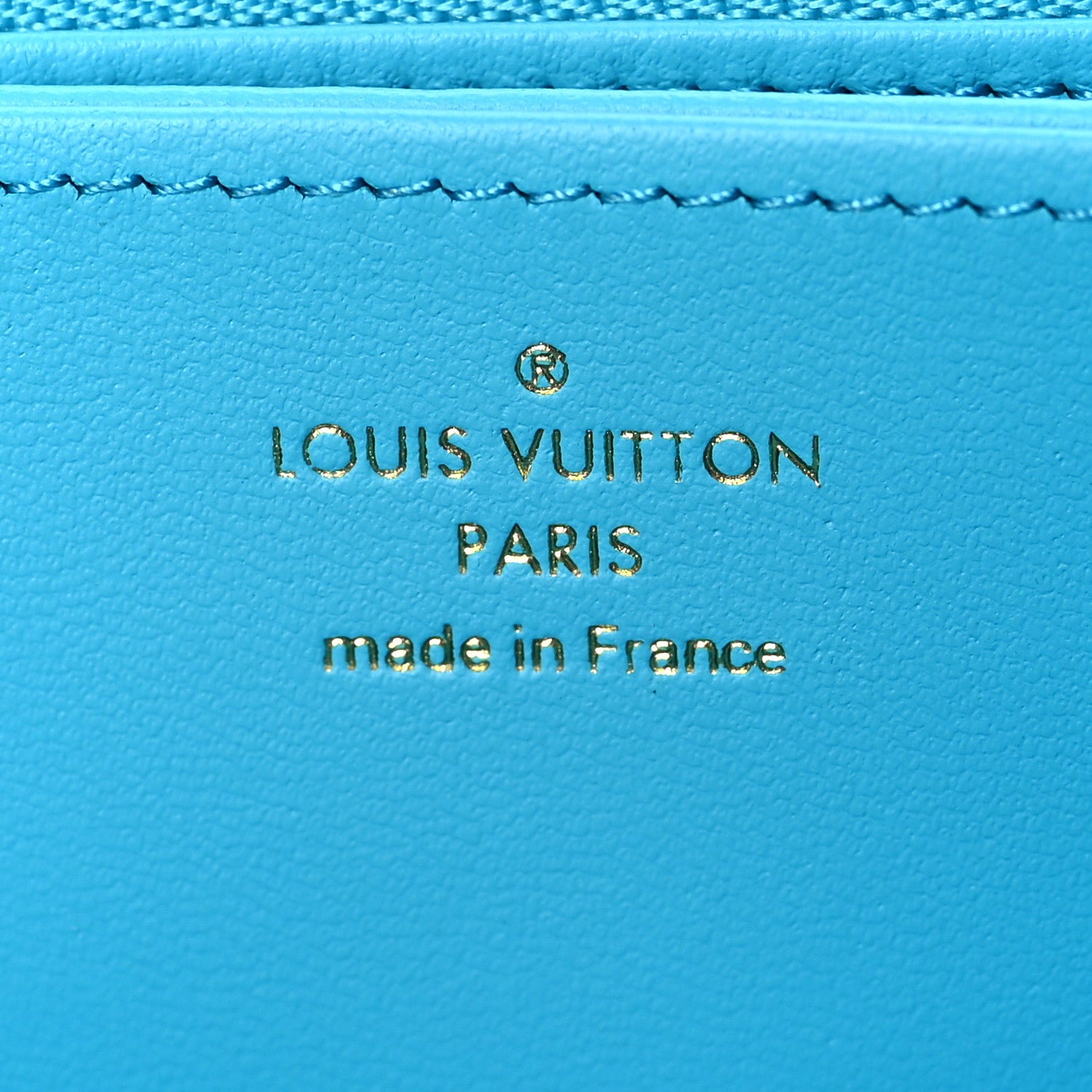 Louis Vuitton Lambskin Embossed Monogram Coussin Zippy Wallet Turquoise 6 of 7