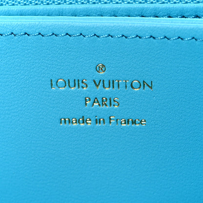 Louis Vuitton Lambskin Embossed Monogram Coussin Zippy Wallet Turquoise 6 of 7