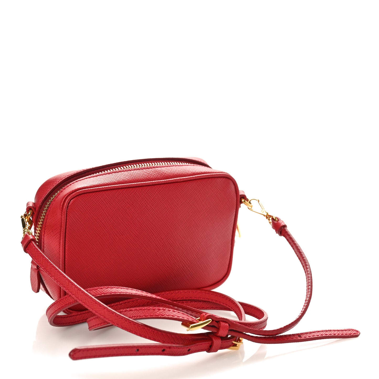 Saffiano Mini Camera Crossbody Bag Fuoco