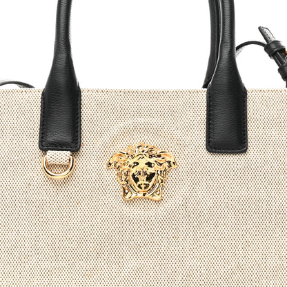 Versace Canvas Calfskin La Medusa Small Tote Bag Beige 9 of 9