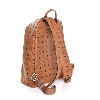 MCM Visetos Medium Stark Logo Stripe Backpack Cognac Red 2 of 8