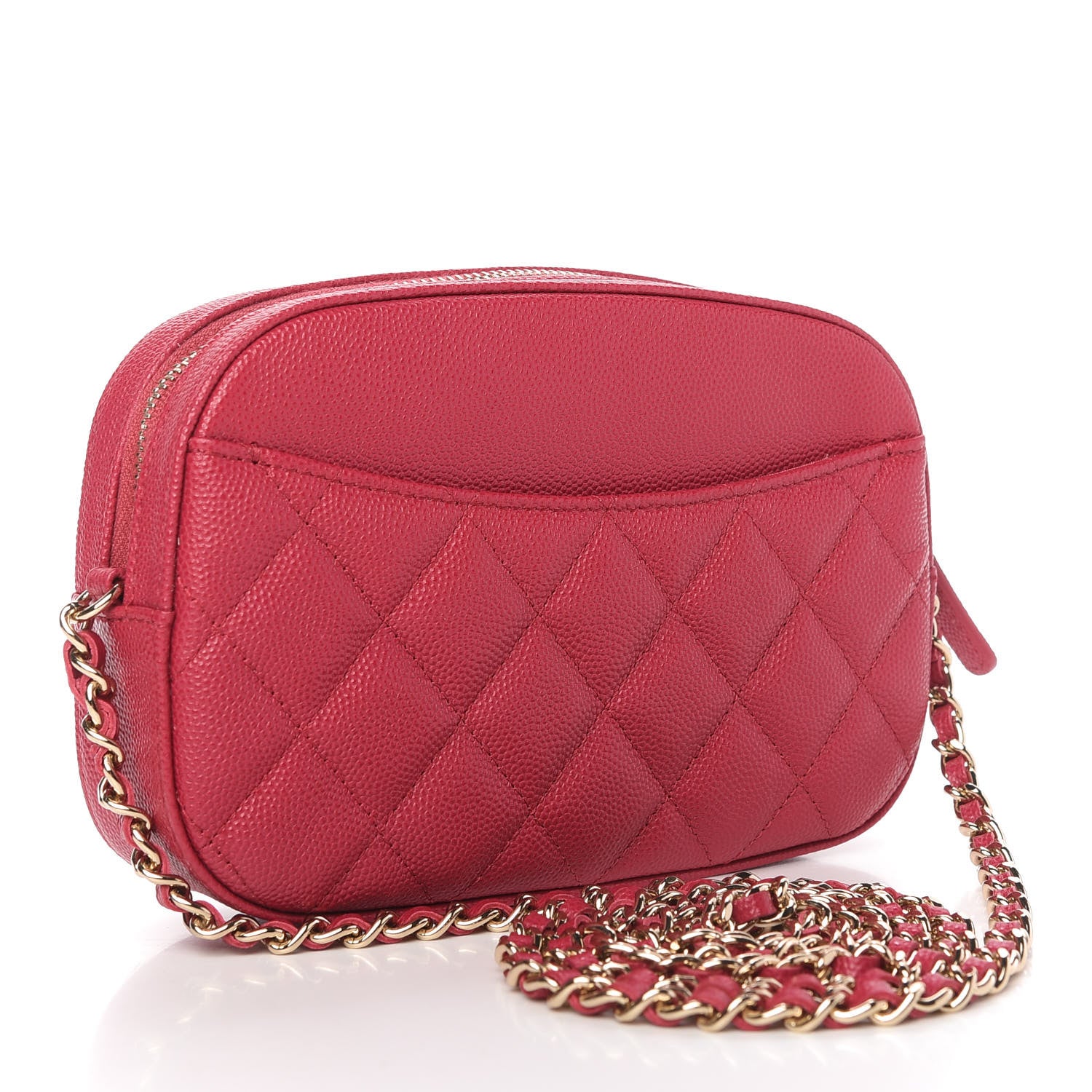 Chanel Caviar Quilted Camera Case Dark Pink 3 of 11