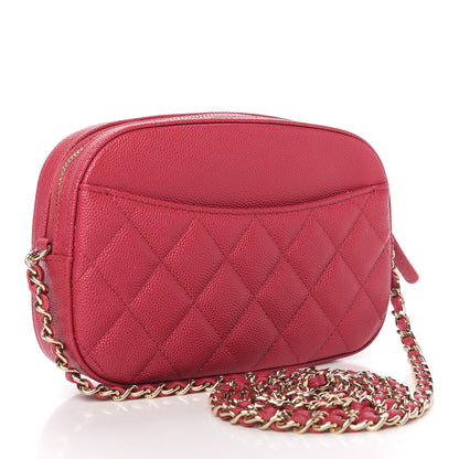 Chanel Caviar Quilted Camera Case Dark Pink 3 of 11