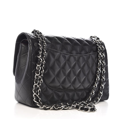 Chanel Lambskin Quilted Jumbo Double Flap Black 3 of 20