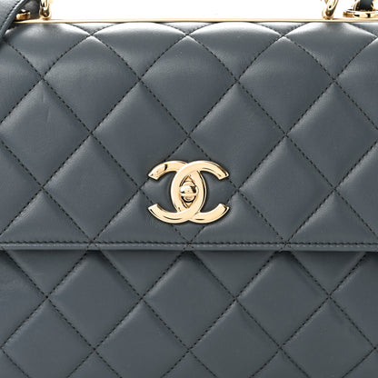 Chanel Lambskin Quilted Medium Trendy CC Flap Dual Handle Bag Dark Grey 8 of 10