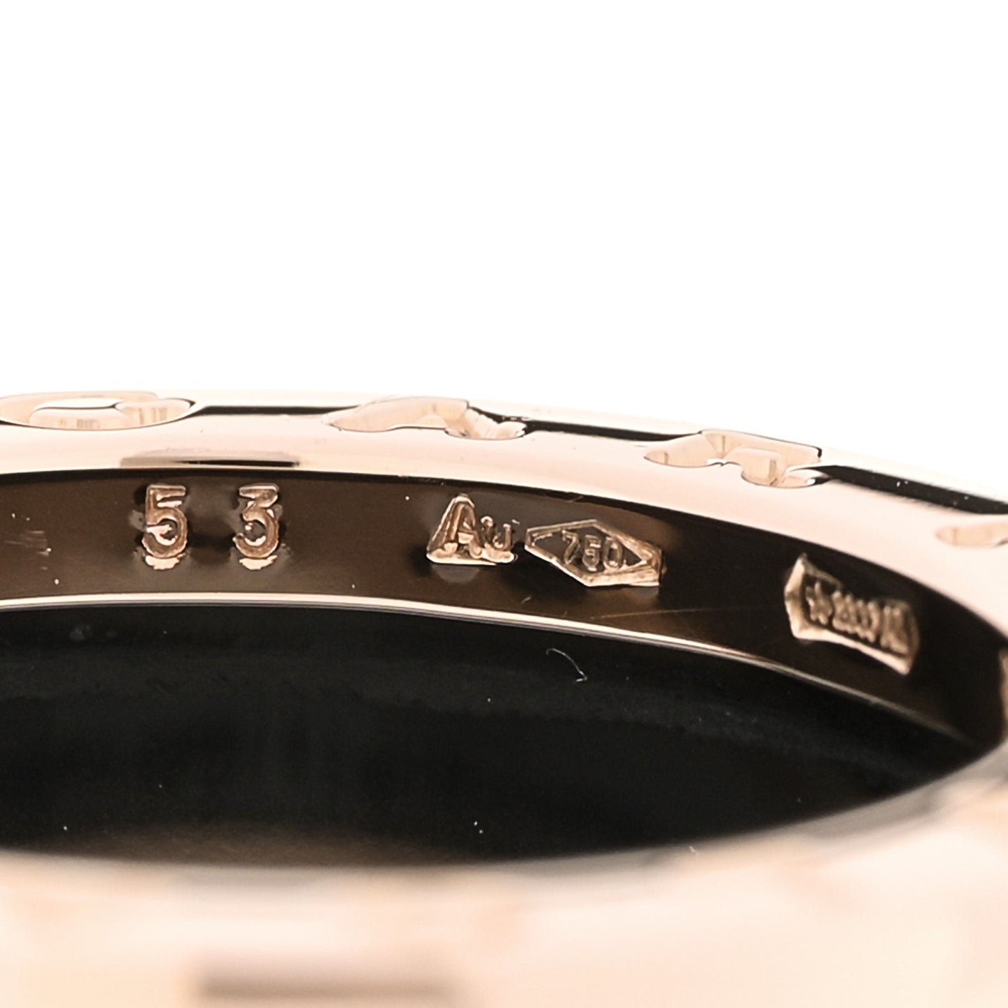 18K Rose Gold Black Ceramic B.Zero1 Four-Band Ring 53 6.25