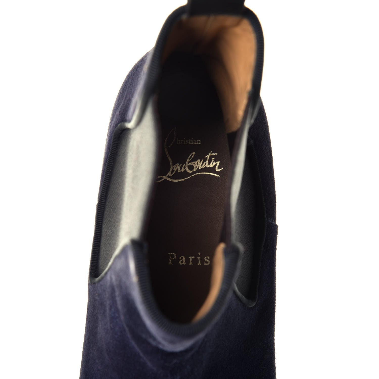 Christian Louboutin Suede Mens Melon Spikes Flat Chelsea Boots 42 Navy Blue 7 of 7