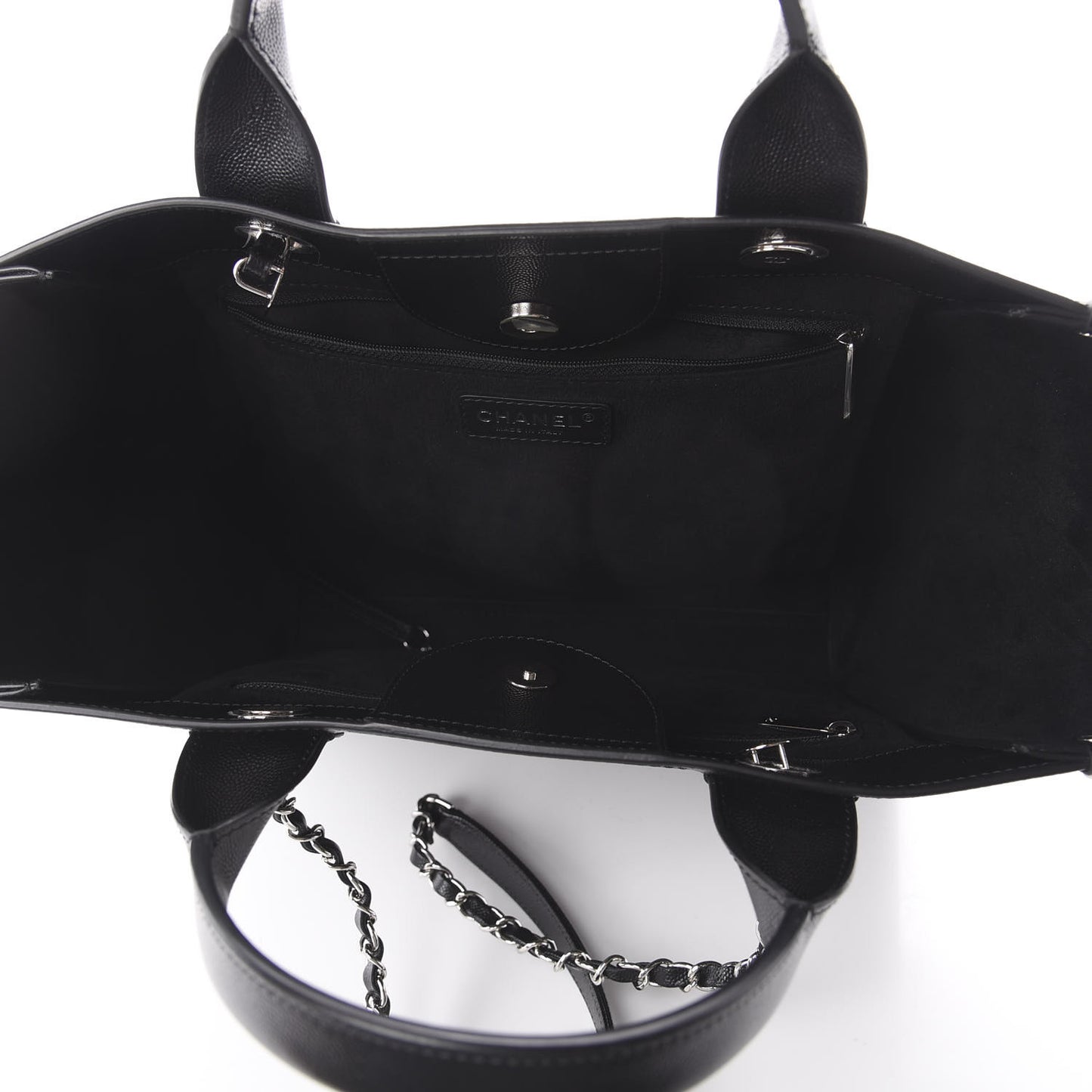 Caviar Small Studded Deauville Tote Black