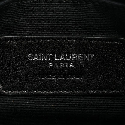 Saint Laurent Calfskin Matelasse Chevron Monogram Pouch Black 6 of 11