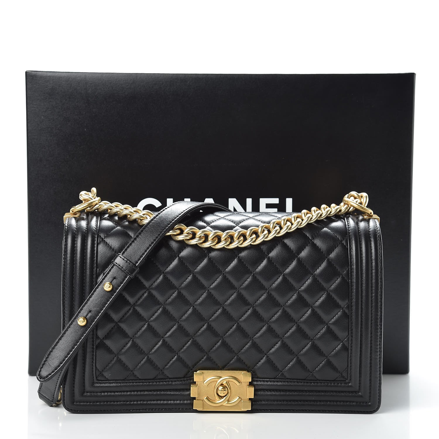 Chanel Lambskin Quilted New Medium Boy Flap Black 14 of 14