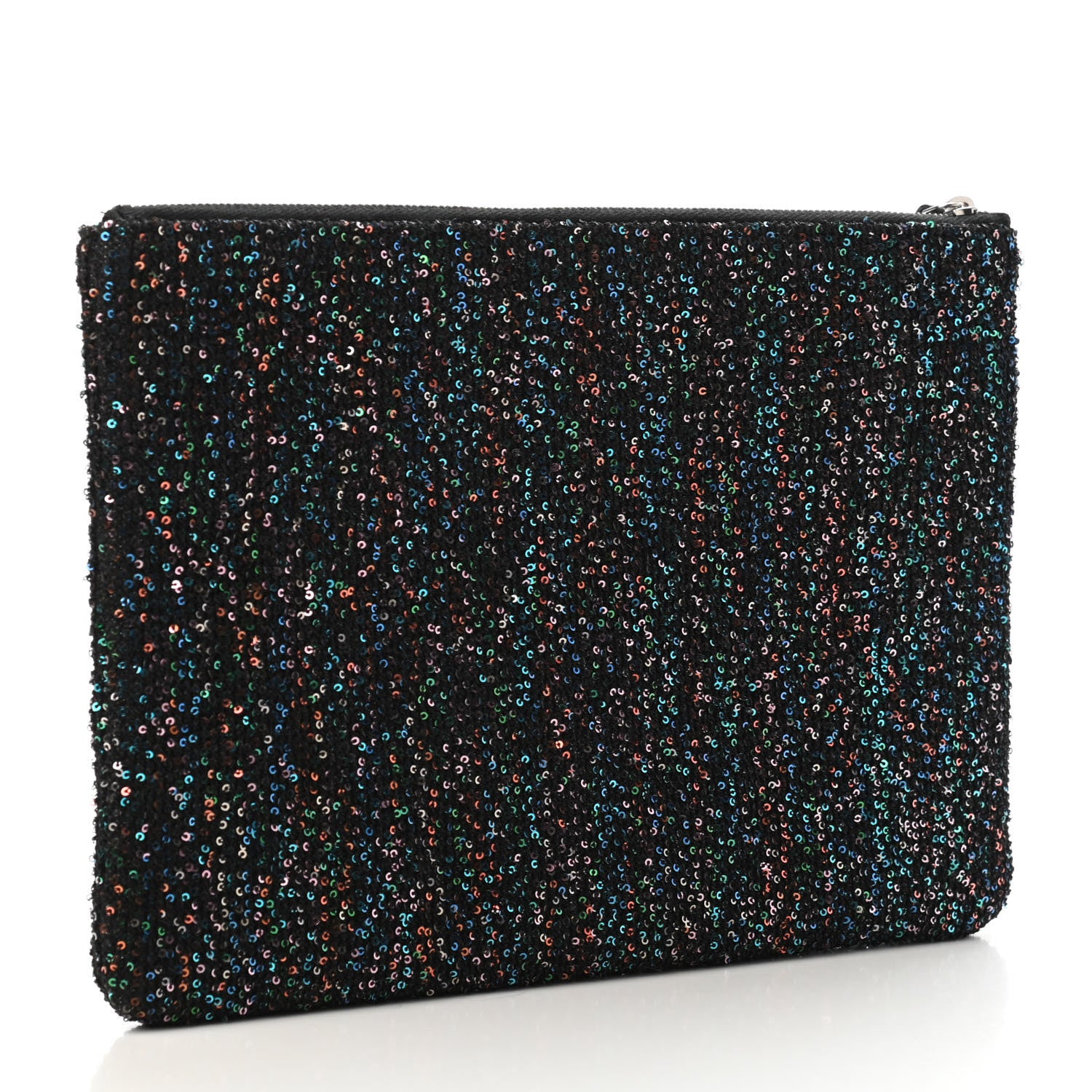 Chanel Canvas Sequin Medium Deauville Cosmetic Pouch Black 2 of 4