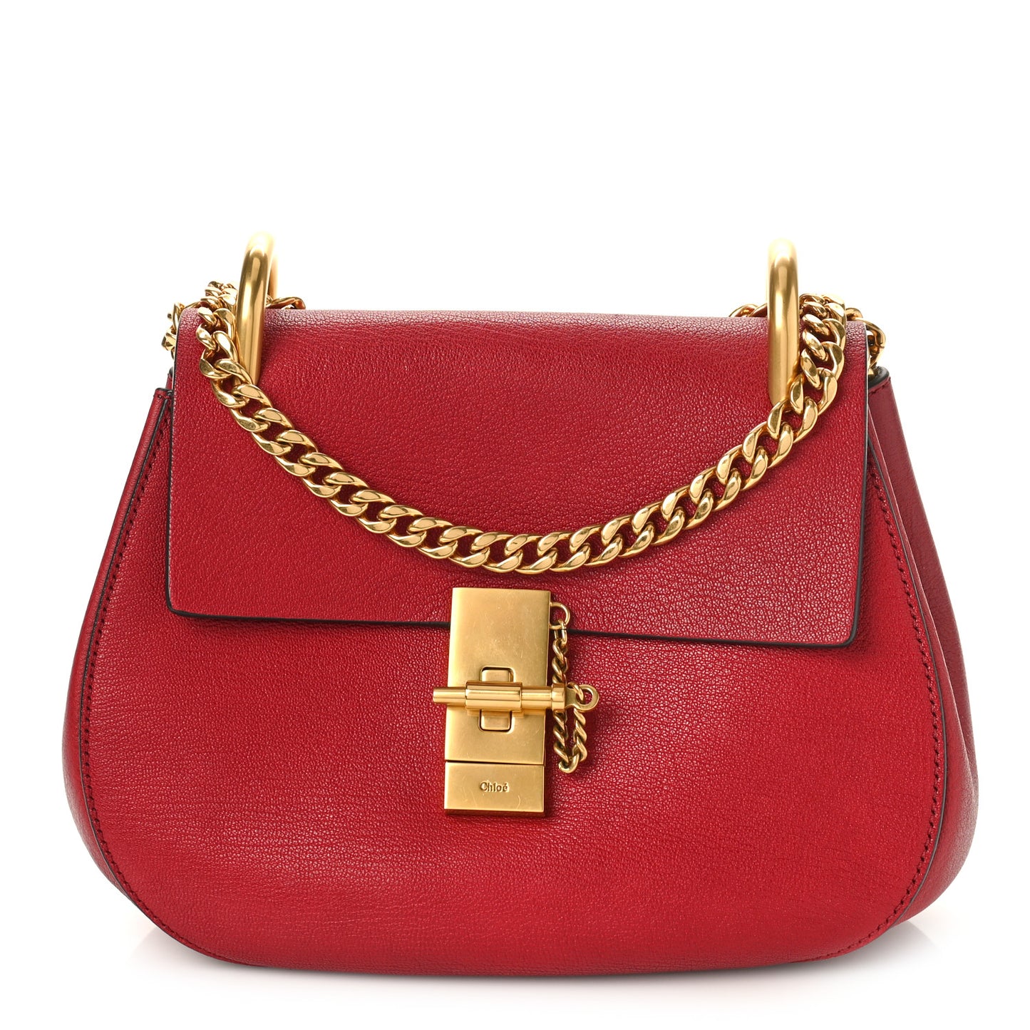 Goatskin Drew Shoulder Bag Red