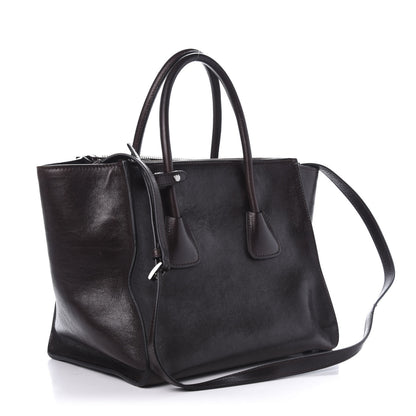 Prada Glace Calf Twin Pocket Tote Black 3 of 16