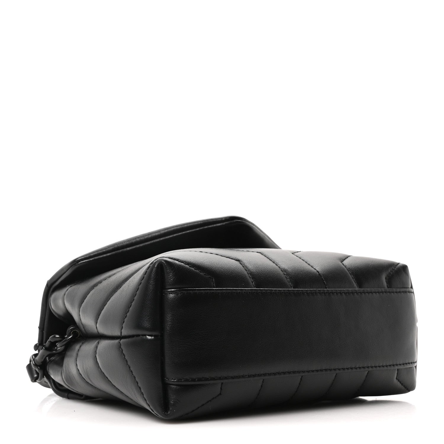 Saint Laurent Calfskin Y Quilted Monogram Monochrome Toy Loulou Crossbody Bag Black 4 of 11