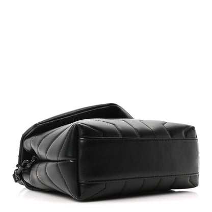 Saint Laurent Calfskin Y Quilted Monogram Monochrome Toy Loulou Crossbody Bag Black 4 of 11