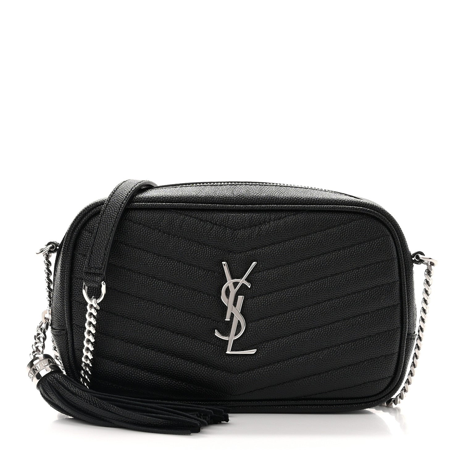 Saint Laurent Grain De Poudre Matelasse Monogram Mini Lou Camera Bag Black 1 of 10