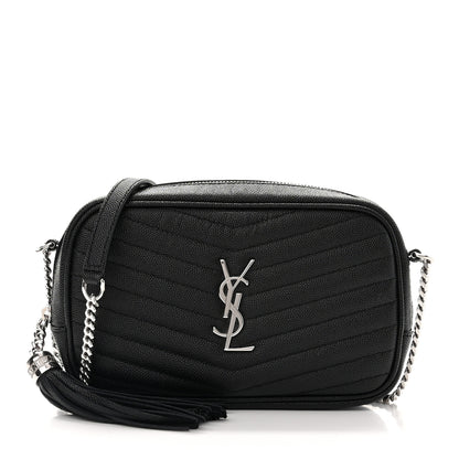 Saint Laurent Grain De Poudre Matelasse Monogram Mini Lou Camera Bag Black 1 of 10