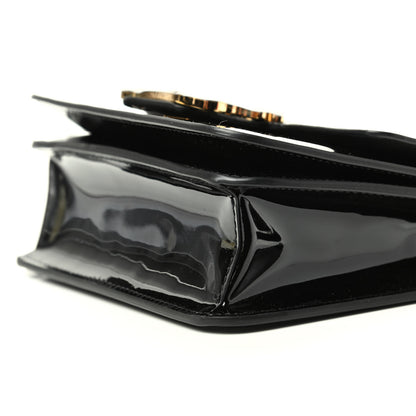 Fendi Vitello Vernice Mou Karligraphy Crossbody Bag Black 7 of 9