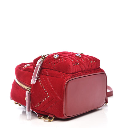 MCM Velvet Swarovski Crystal Bebe Boo Backpack Viva Red 4 of 10