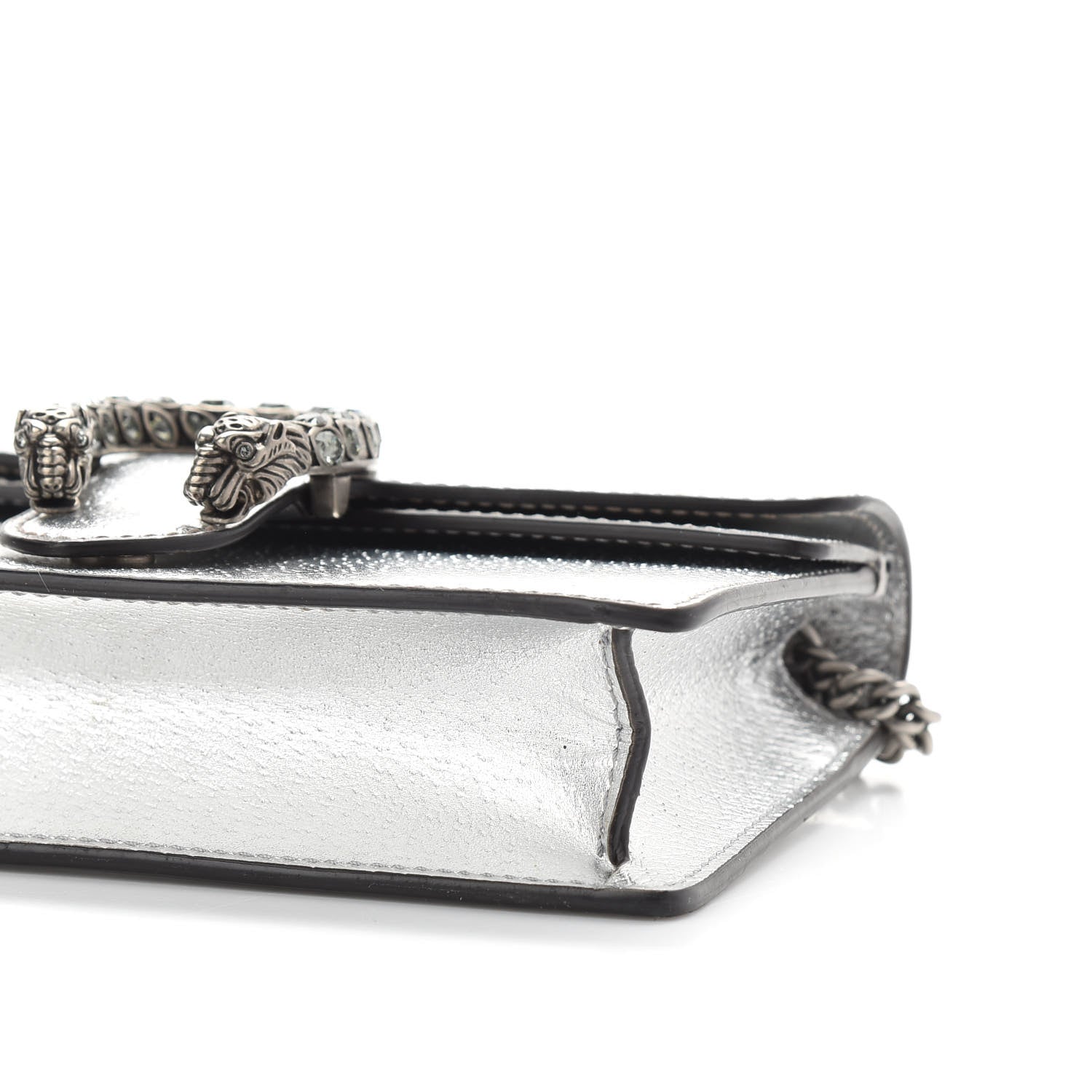 Gucci Metallic Calfskin Super Mini Dionysus Shoulder Bag Silver 9 of 9