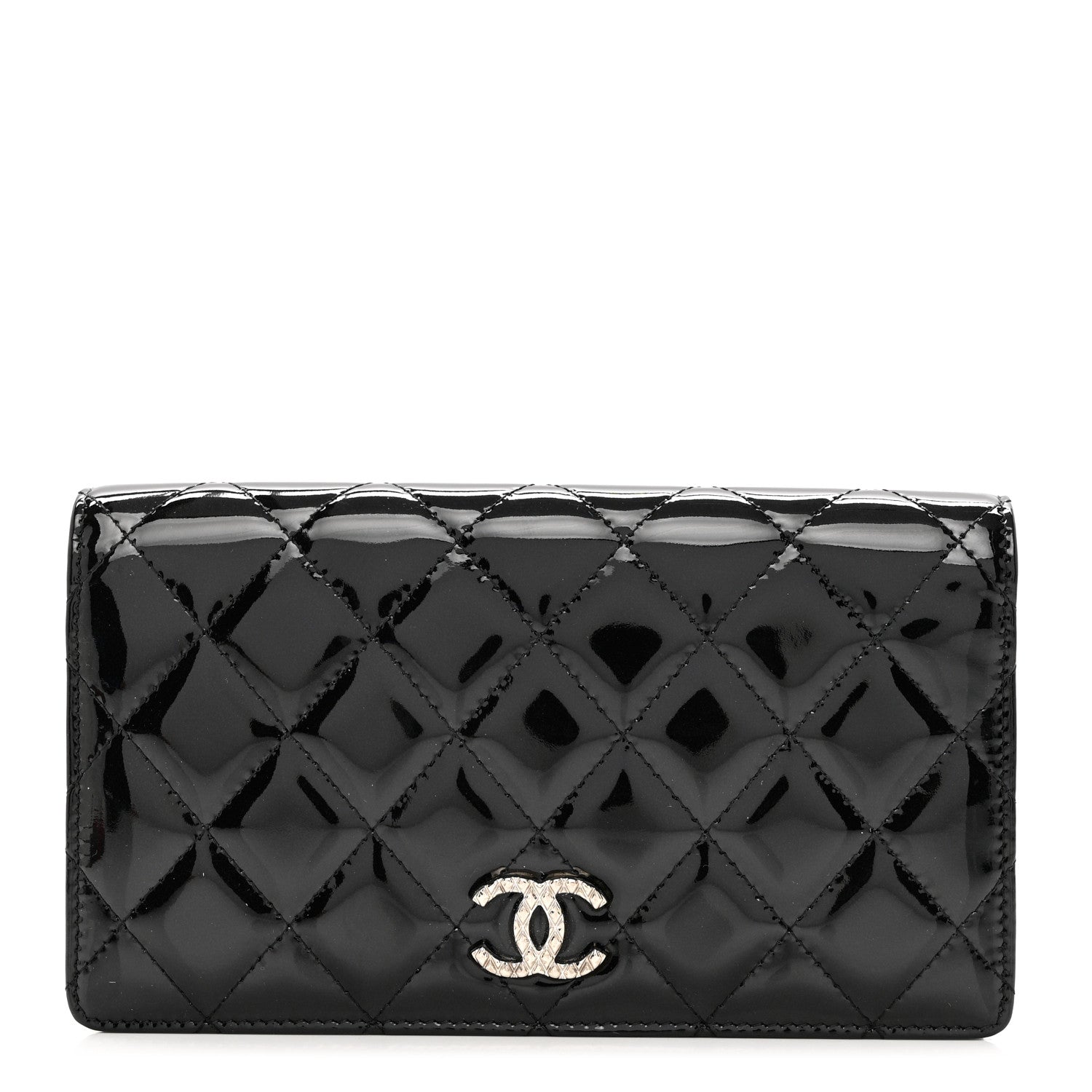 Chanel Patent Quilted Brilliant Yen Wallet Black 1 of 8