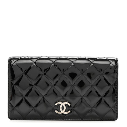 Chanel Patent Quilted Brilliant Yen Wallet Black 1 of 8