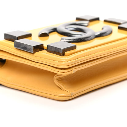 Chanel Lambskin Plexiglass Boy Brick Flap Yellow 8 of 9