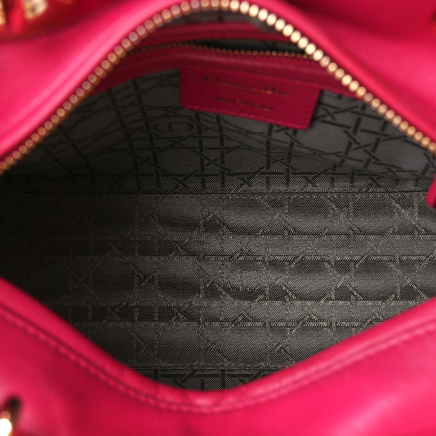 Lambskin Cannage Medium Lady Dior Pink