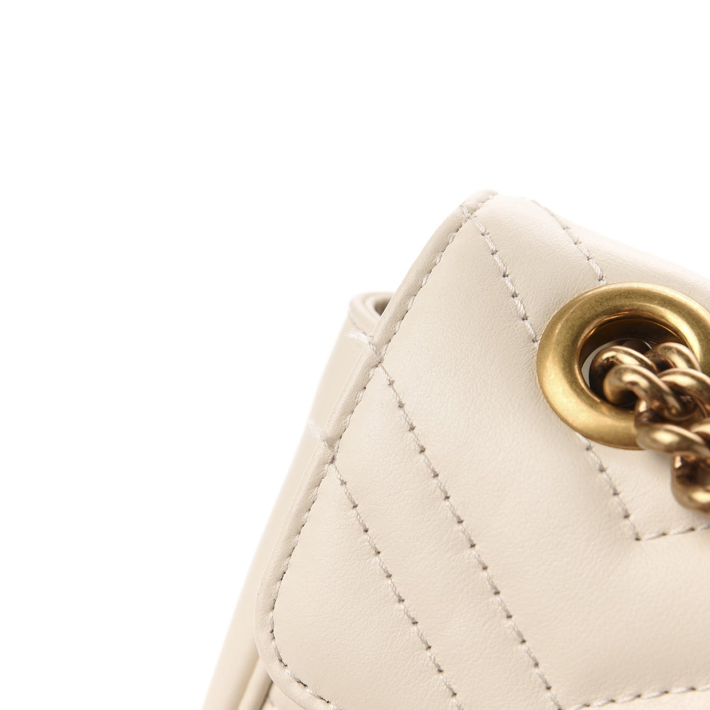 Calfskin Matelasse Mini GG Marmont Shoulder Bag White