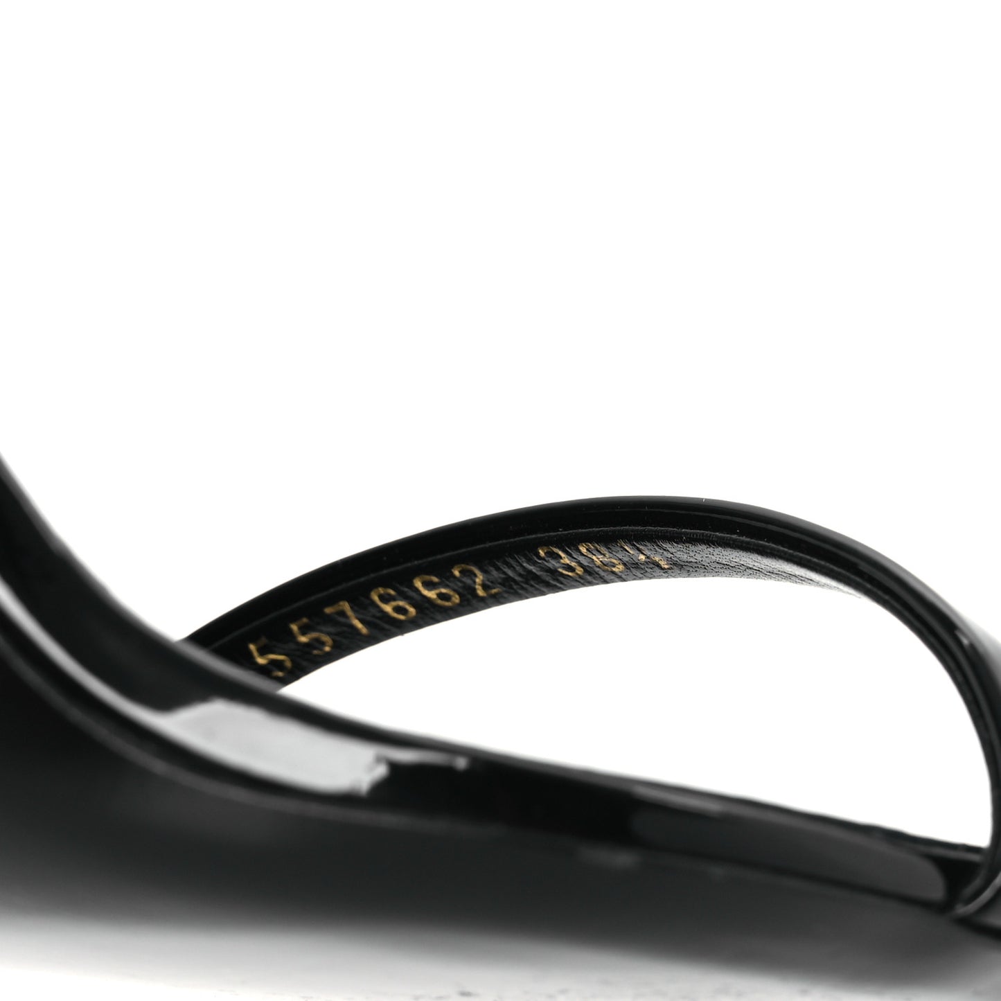 Patent Calfskin Opyum 110 Sandals 38.5 Black