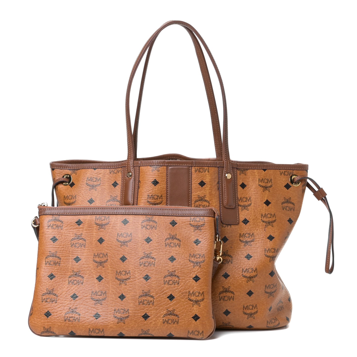 Visetos Medium Liz Reversible Shopper Tote Cognac