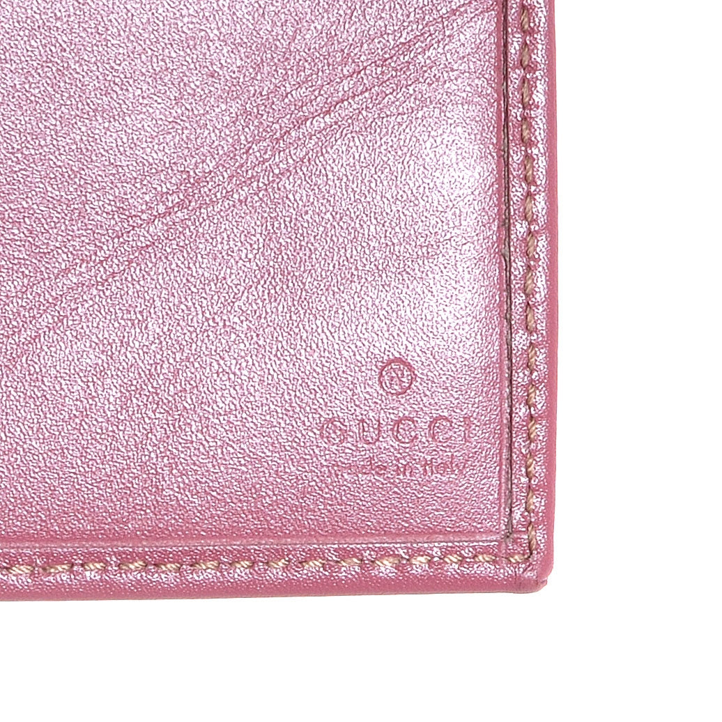 Gucci Imprime Monogram GG Pierce Chain Clutch Wallet Pink 5 of 9