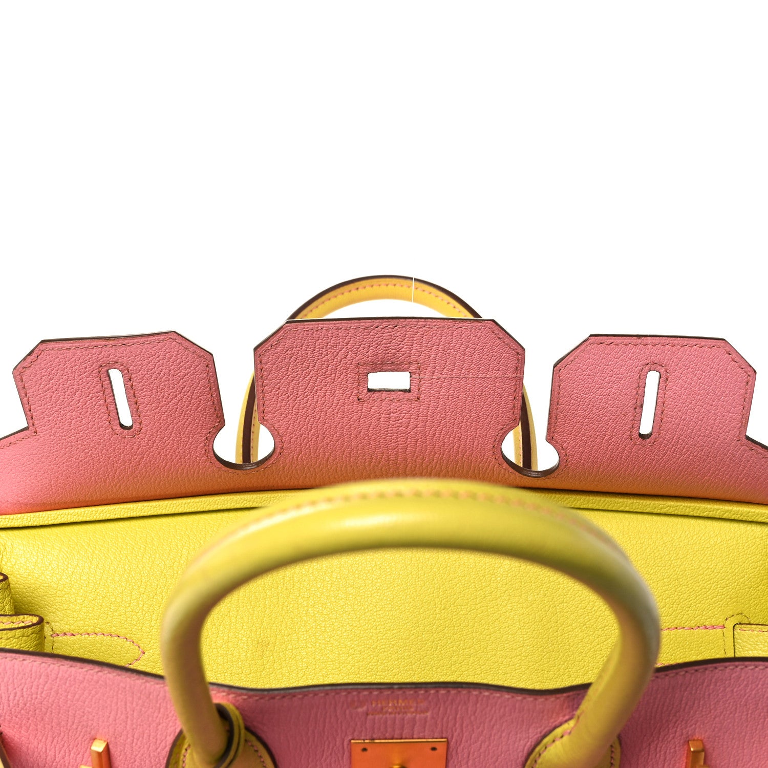 Hermes Chevre Mysore Horseshoe Birkin 30 Rose Confetti Soufre 21 of 47