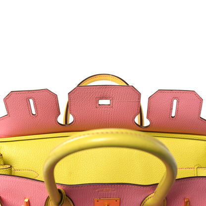 Hermes Chevre Mysore Horseshoe Birkin 30 Rose Confetti Soufre 21 of 47