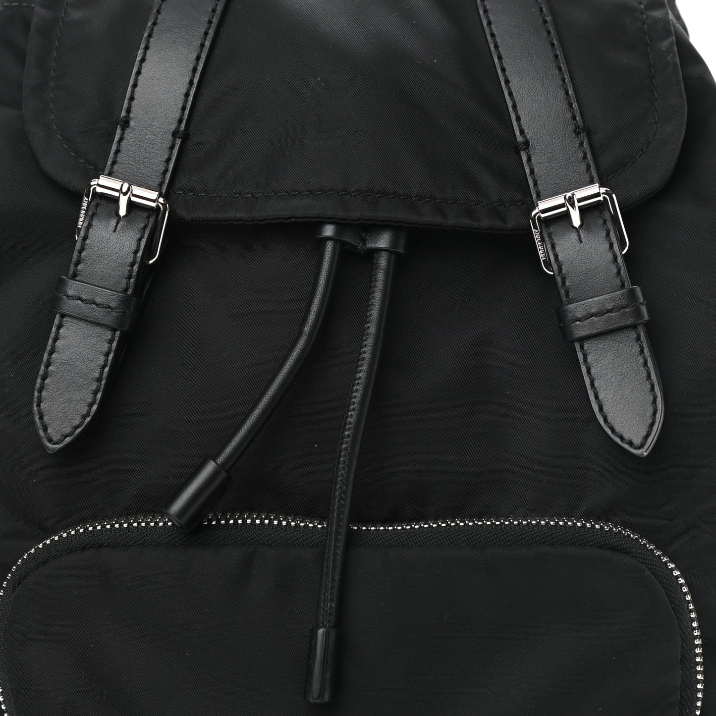 Nylon Logo Print Medium Rucksack Backpack Black
