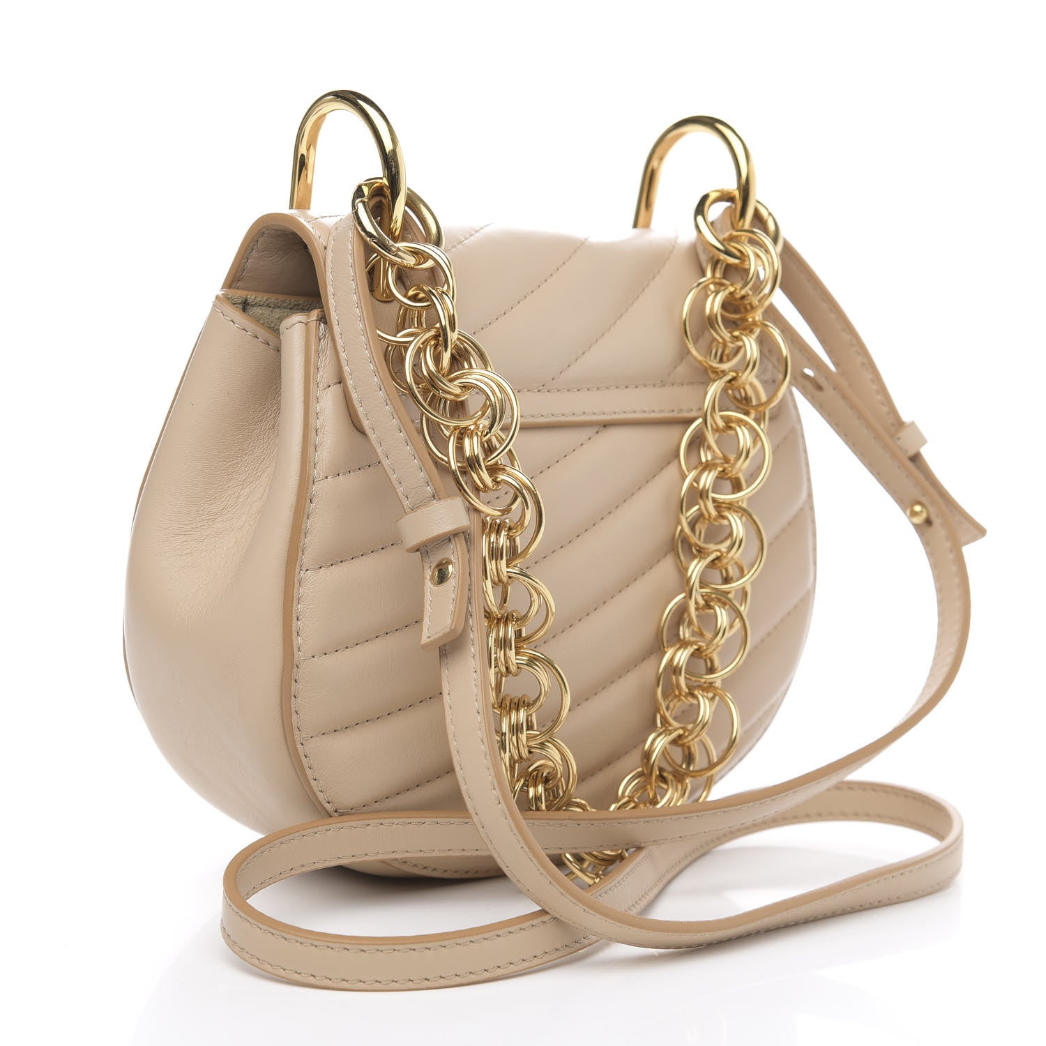 Chloe Calfskin Quilted Mini Drew Bijou Shoulder Bag Pearl Beige 4 of 11