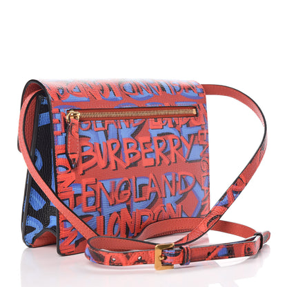 Burberry Calfskin Graffiti Print Small Macken Crossbody Bag Black 3 of 11