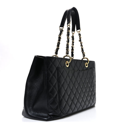 Chanel Caviar Quilted XL Grand Shopping Tote GST Black 3 of 10