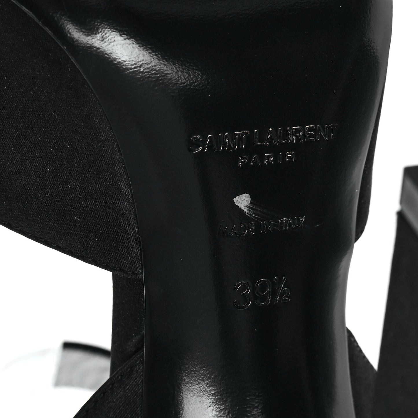 Crepe Satin Crystal Buckle Claude 110 Slingback Pumps 38 Black